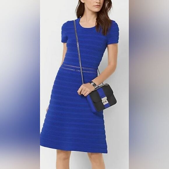 Michael Kors royal blue ribbed dress - Picture 1 of 9